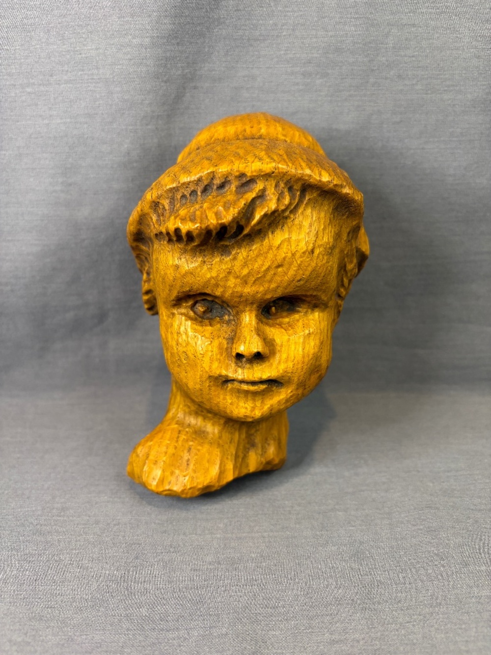 Vintage Wood Carving Boy Child Bust Folk Art Wall Decor Alt Waltersdorf Michigan